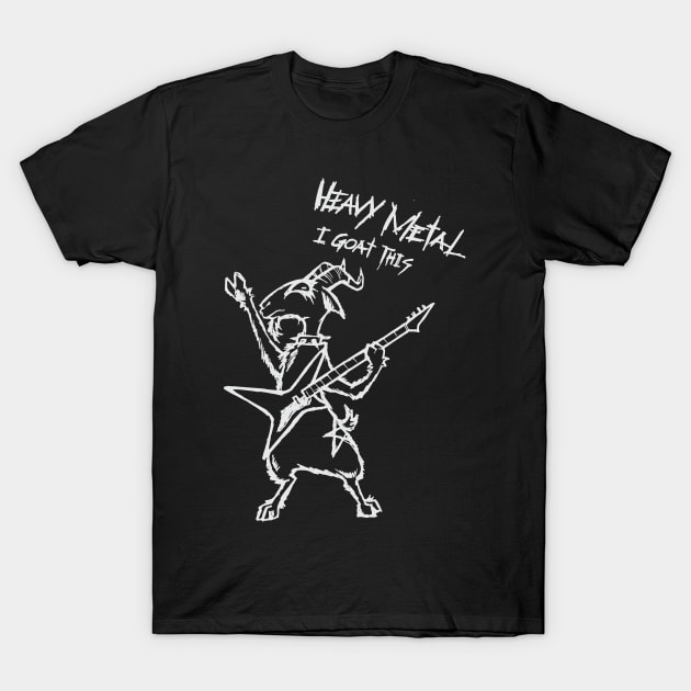 Heavy Metal Goat Guitarist Guitar Playing Gothic I Goat This T-Shirt by TellingTales